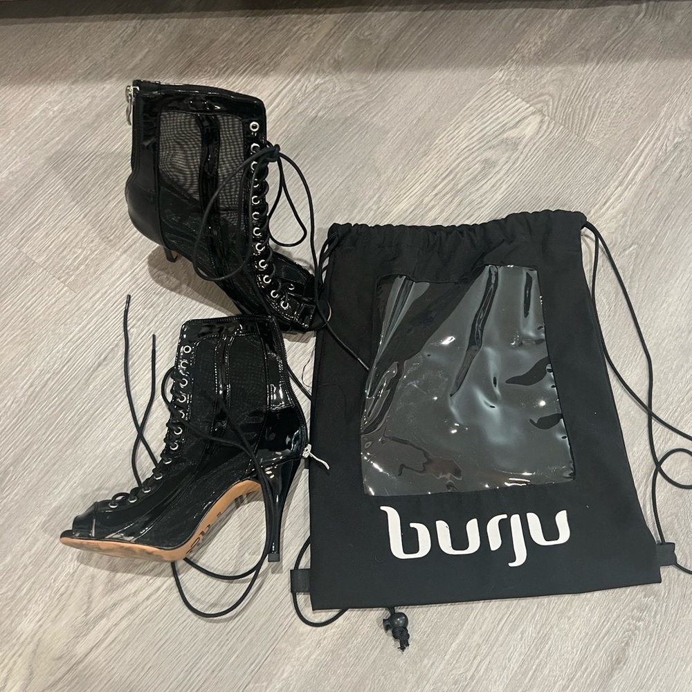 Burju Mesh Lace Up Dance Heel